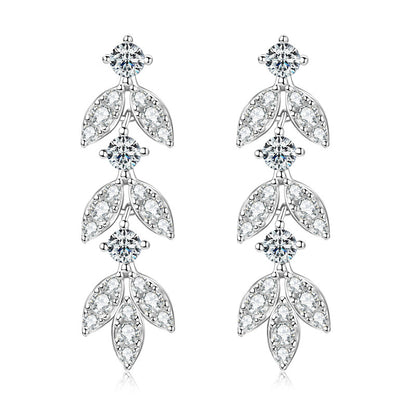 DEC Fringed Leaf Moissanite Earrings