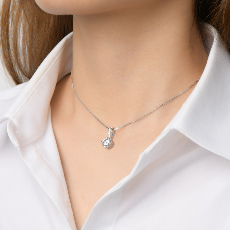 DEC Four-Prong Moissanite Necklace