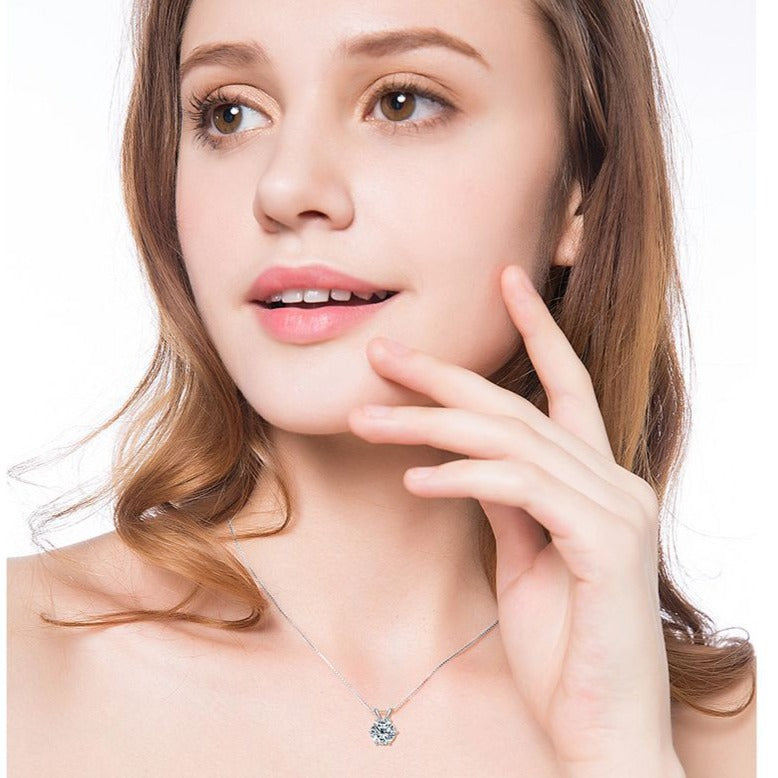DEC Six-Prong Moissanite Diamond Necklace