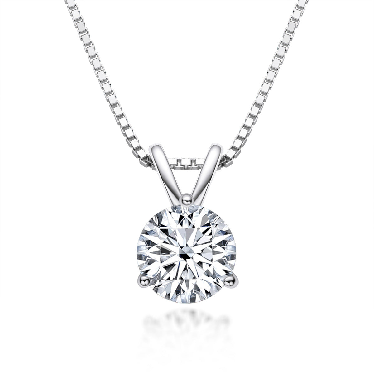 DEC Three-Prong 1.0 CT Moissanite Diamond Necklace