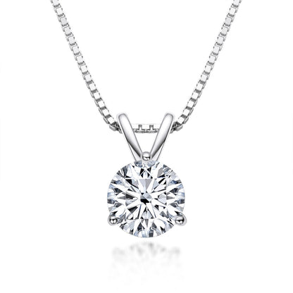 DEC Three-Prong 1.0 CT Moissanite Diamond Necklace
