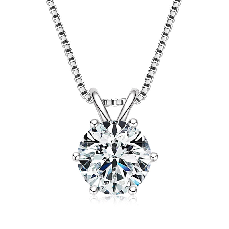 DEC Six-Prong Moissanite Diamond Necklace